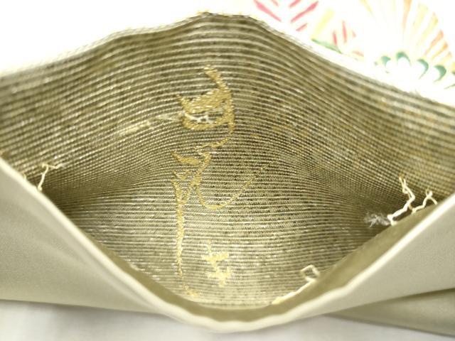 平和屋着物○六通柄袋帯 唐織 鶴亀松竹梅 金銀糸 正絹 逸品