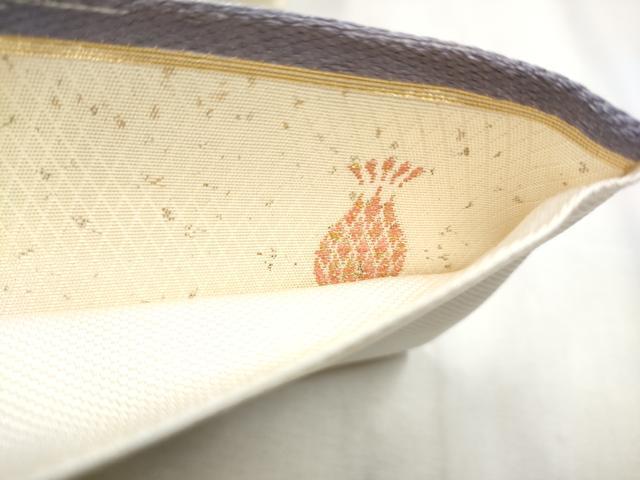 平和屋着物●六通柄袋帯　紅花染　平菱織　霞文　金銀糸　正絹　逸品　CABB0797hy