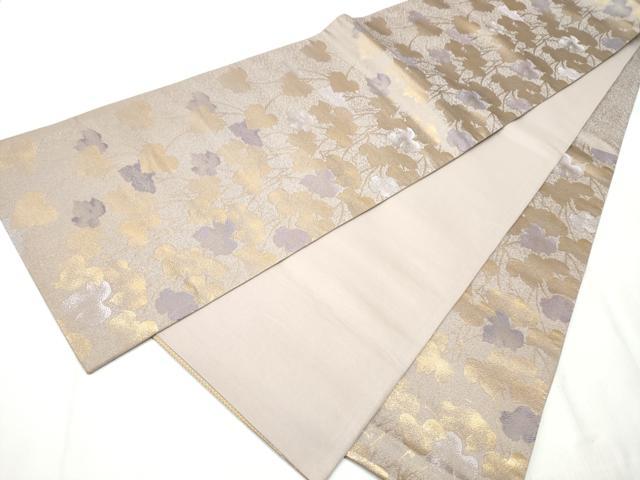 平和屋着物○六通柄袋帯 蔦の葉文 金糸 正絹 逸品 CABB0798hy