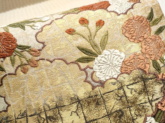 平和屋着物○西陣の名門 加納幸謹製 両面 六通柄袋帯 唐織