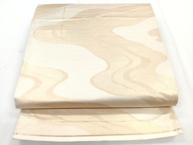 平和屋着物◎六通柄袋帯 流水文 金糸 正絹 逸品 CABB0803nb