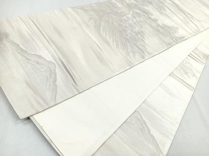 平和屋着物◎六通柄袋帯 風景樹林文 引箔 正絹 逸品 CABB0804nb