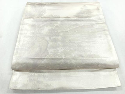 平和屋着物◎六通柄袋帯 風景樹林文 引箔 正絹 逸品 CABB0804nb