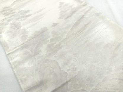 平和屋着物◎六通柄袋帯 風景樹林文 引箔 正絹 逸品 CABB0804nb