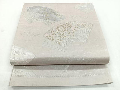 平和屋着物◎六通柄袋帯 地紙吉祥花文 金銀糸 正絹 逸品 CABB0811nb