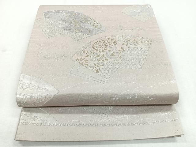 平和屋着物◎六通柄袋帯 地紙吉祥花文 金銀糸 正絹 逸品 CABB0811nb