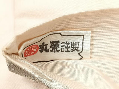 平和屋着物◎六通柄袋帯 抽象文 銀糸 正絹 逸品 CABB0814nb