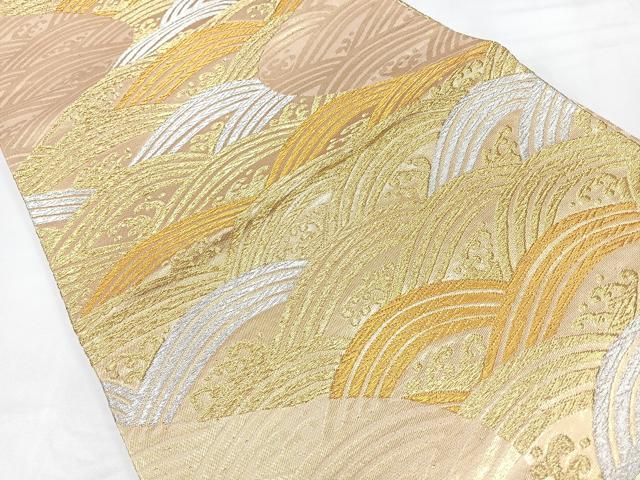 平和屋着物◎六通柄京袋帯　立波文　金銀糸　正絹　逸品　CABB0878nb