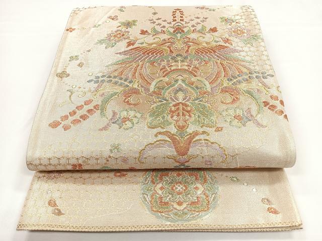 平和屋着物◎六通柄袋帯　花鳥文　天平彩華文　金銀糸　正絹　逸品　CABB0932nb