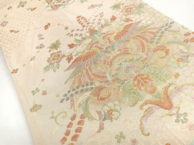 平和屋着物◎六通柄袋帯　花鳥文　天平彩華文　金銀糸　正絹　逸品　CABB0932nb