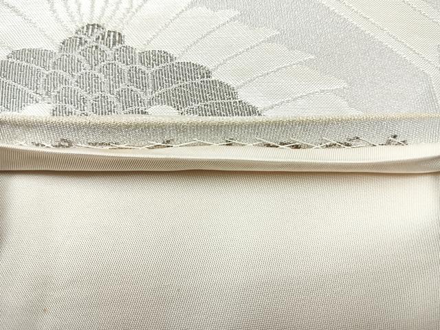 平和屋着物◎六通柄袋帯　プラチナつづれ　蜀江双鶴花文　正絹　逸品　CABB0966nb