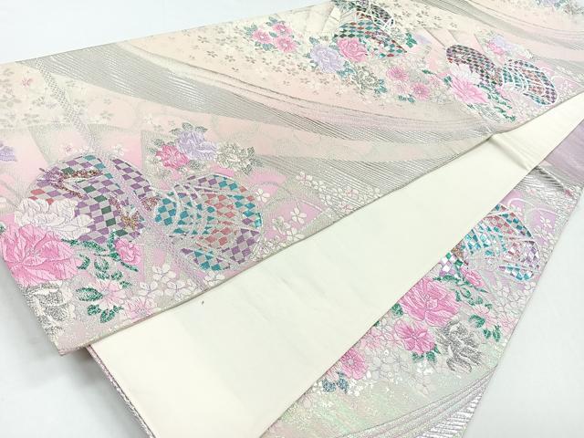 平和屋着物◎六通柄袋帯　唐織　花鼓文　金銀糸　正絹　逸品　CABB0979nb