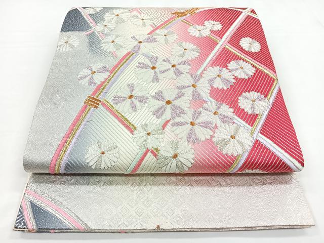 平和屋着物◎六通柄袋帯　花籬文　菊　金銀糸　正絹　逸品　CABB1022nb