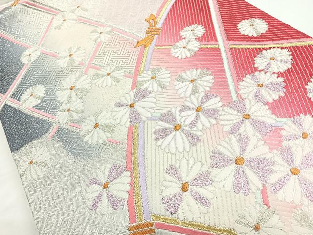 平和屋着物◎六通柄袋帯　花籬文　菊　金銀糸　正絹　逸品　CABB1022nb