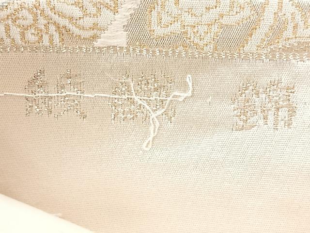 平和屋着物◎六通柄袋帯 綾織錦 束ね熨斗更紗花文 金銀糸 正絹 逸品 CABB1043nb