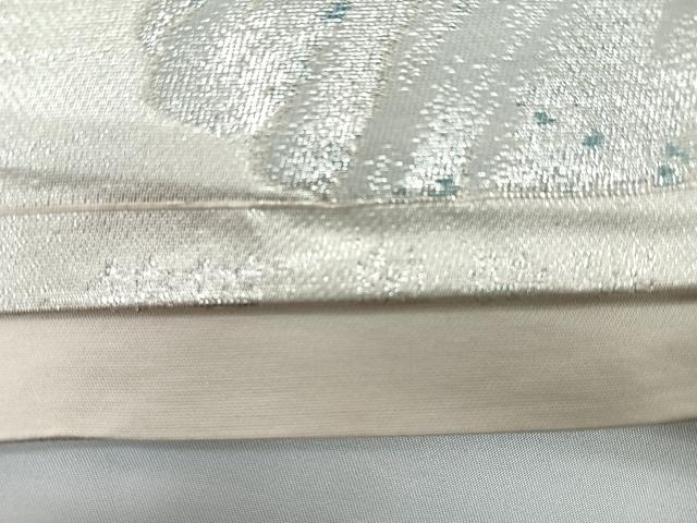 平和屋着物◎六通柄袋帯　風景文　銀糸　正絹　逸品　CABB1051nb
