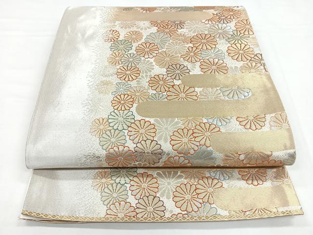 平和屋着物◎六通柄袋帯　舞花文　金銀糸　正絹　逸品　CABB1078nb
