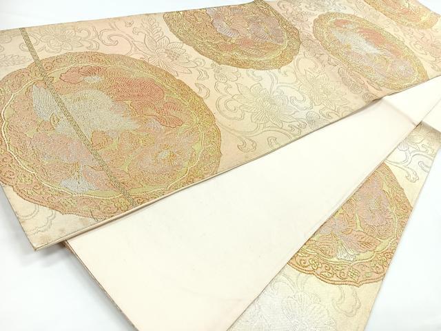 平和屋着物◎六通柄袋帯 花鳥文 金銀糸 正絹 逸品 CABB1085nb