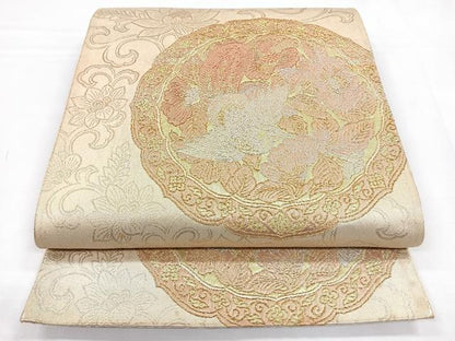 平和屋着物◎六通柄袋帯 花鳥文 金銀糸 正絹 逸品 CABB1085nb