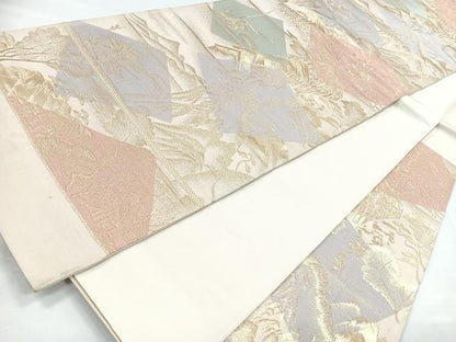平和屋着物◎六通柄袋帯　風景文　金糸　正絹　逸品　CABB1086nb