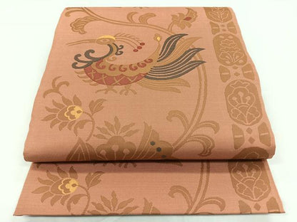 平和屋着物◎六通柄袋帯 更紗花鳥文 正絹 逸品 CABB1124nb