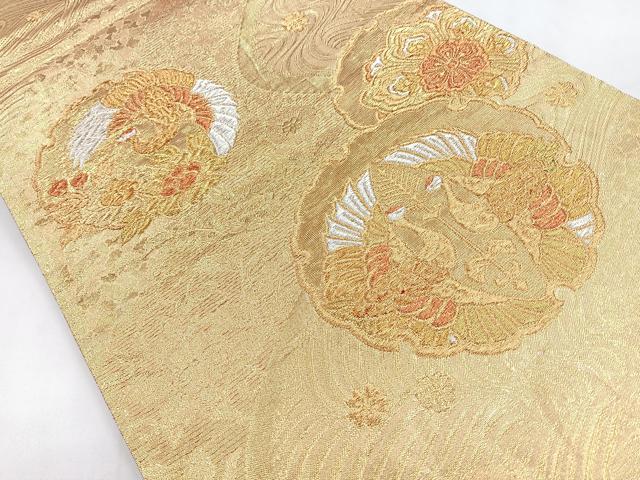 平和屋着物◎六通柄袋帯　唐織　花鳥文　金銀糸　正絹　逸品　CABB1138nb