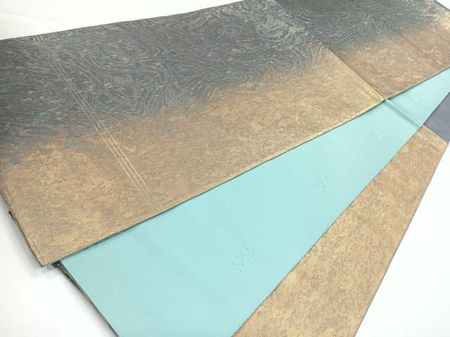 平和屋着物◎両面　六通柄袋帯　流水文　引箔　正絹　逸品　CABB1149nb