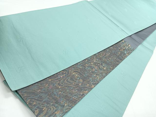 平和屋着物◎両面　六通柄袋帯　流水文　引箔　正絹　逸品　CABB1149nb