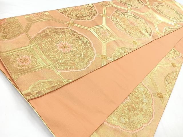 平和屋着物◎六通柄袋帯　唐織　蜀江花文　金糸　正絹　逸品　CABB1165nb