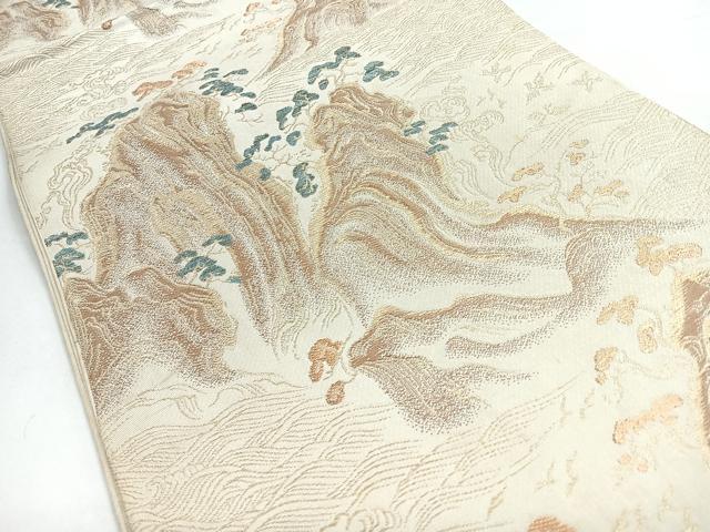 平和屋着物◎六通柄袋帯 立波枝松文 金糸 正絹 逸品 CABB1191nb