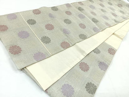 平和屋着物◎六通柄袋帯　文字文　金銀糸　正絹　逸品　CABB1194nb
