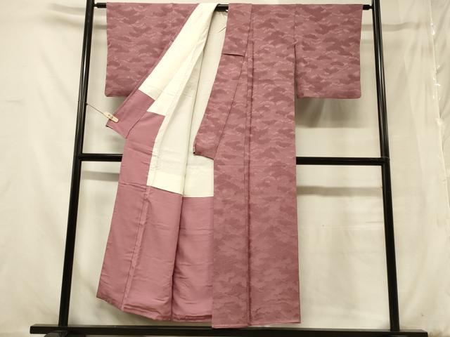 平和屋着物□上質な色無地 松地紋 蘇芳香色 正絹 逸品 CABB1264in