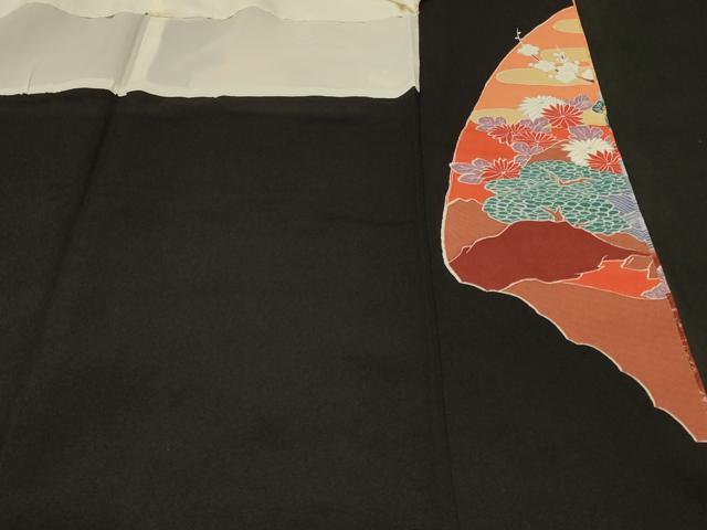 平和屋着物■豪華黒留袖　駒刺繍　人物風景文　金彩　正絹　逸品　CABB1266in