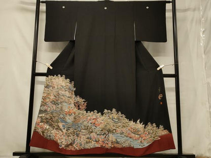平和屋着物■豪華黒留袖　作家物　深雪山　醍醐寺　正絹　逸品　CABB1267in