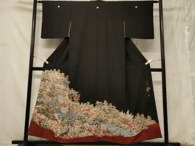 平和屋着物■豪華黒留袖　作家物　深雪山　醍醐寺　正絹　逸品　CABB1267in