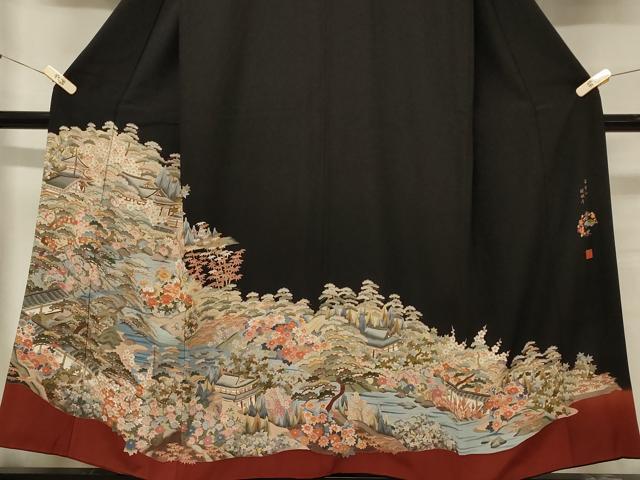 平和屋着物■豪華黒留袖　作家物　深雪山　醍醐寺　正絹　逸品　CABB1267in
