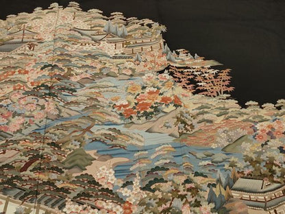 平和屋着物■豪華黒留袖　作家物　深雪山　醍醐寺　正絹　逸品　CABB1267in