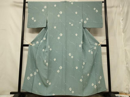 平和屋着物■上質な小紋　菱草花文　シルエット　正絹　逸品　CABB1283in