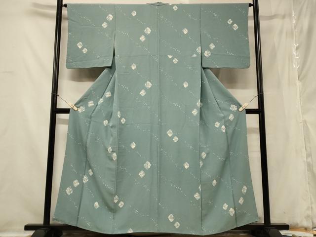 平和屋着物■上質な小紋　菱草花文　シルエット　正絹　逸品　CABB1283in