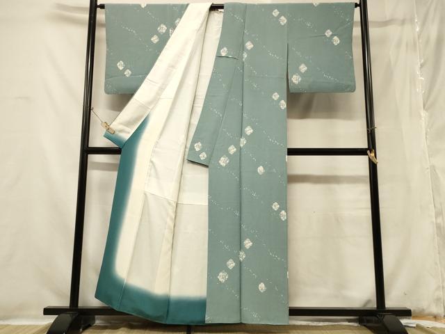 平和屋着物■上質な小紋　菱草花文　シルエット　正絹　逸品　CABB1283in