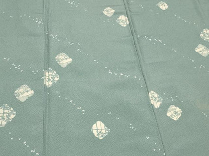 平和屋着物■上質な小紋　菱草花文　シルエット　正絹　逸品　CABB1283in