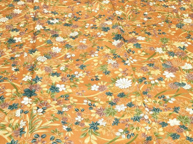 平和屋着物■上質な小紋　草花文　正絹　逸品　未使用　CABB1287in