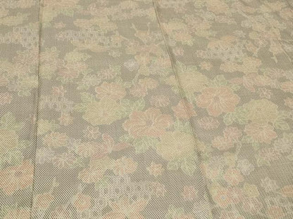 平和屋着物■上質な紬 亀甲草花文 正絹 逸品 CABB1290in