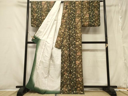 平和屋着物■小紋 流水亀甲花間道 金彩 洗える着物 CABB1296in