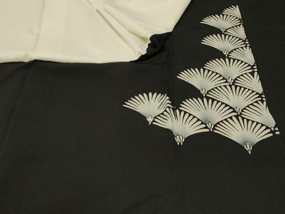 平和屋着物■豪華黒留袖 刺繍 松葉青海波 松竹梅 金銀彩 正絹 逸品 CABB1312in