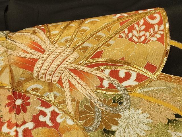 平和屋着物■豪華黒留袖 駒刺繍 鼓絵巻花文 金彩 正絹 逸品 CABB1313in