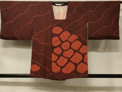 平和屋着物■道行コート 絞り 幾何学文様 正絹 逸品 CABB1531in