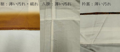 平和屋着物■上質な小紋　笹の葉文　鬼しぼ縮緬　正絹　逸品　CABB1622ou
