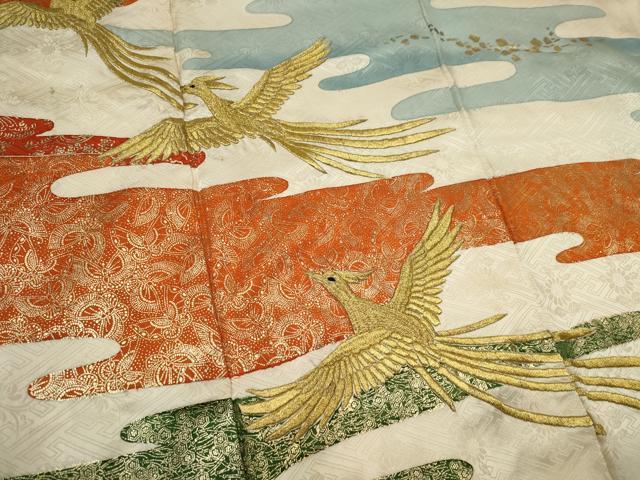 D634 訪問着　総刺繍　華文　鳳凰　正絹　着物　袷　極美品 D634 訪問着 総刺繍 華文 鳳凰 正絹 着物 袷 極美品