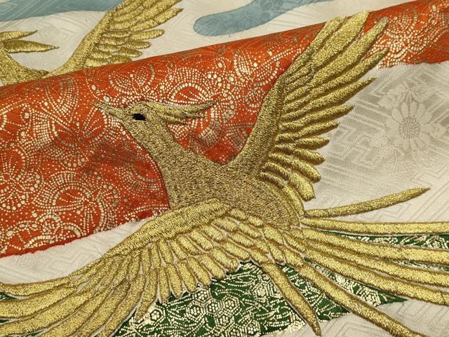 正絹訪問着　刺繍　鳳凰文　暈し染め　金彩　⑨( 留袖、紬、袋帯なども出品) 正絹訪問着 刺繍 鳳凰文 暈し染め 金彩 ⑨( 留袖、紬、袋帯なども